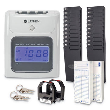 Lathem® Time 400e Top-feed Time Clock Bundle, Digital Display, White freeshipping - TVN Wholesale